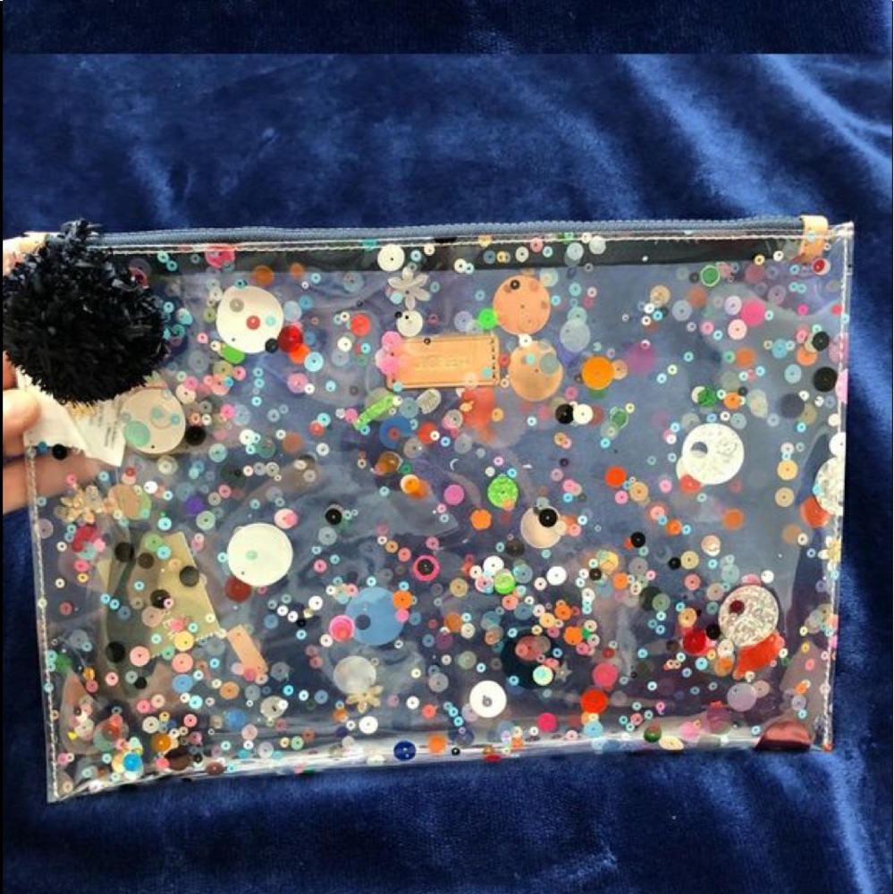 ISO!!!!! J. Crew Confetti Clear Zipper Pouch Bag